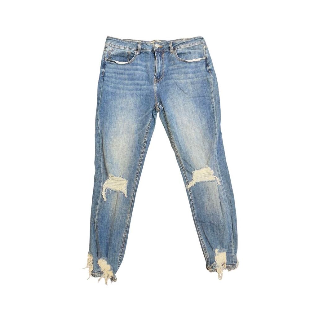 Vigoss Ace High Rise Skinny Jeans Size 31 Medium Wash Distress Denim